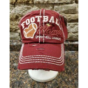 FOOTBALL MAMA Embroidered Vintage Distressed Women Baseball Cap Black Hat